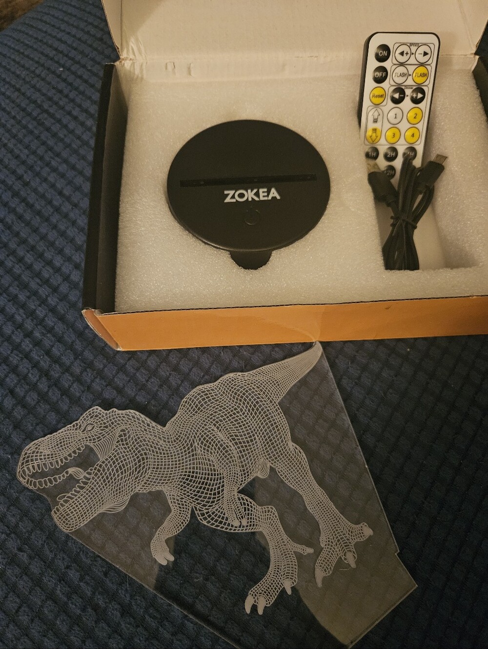 Black LED 3D Night Light Base with Remote